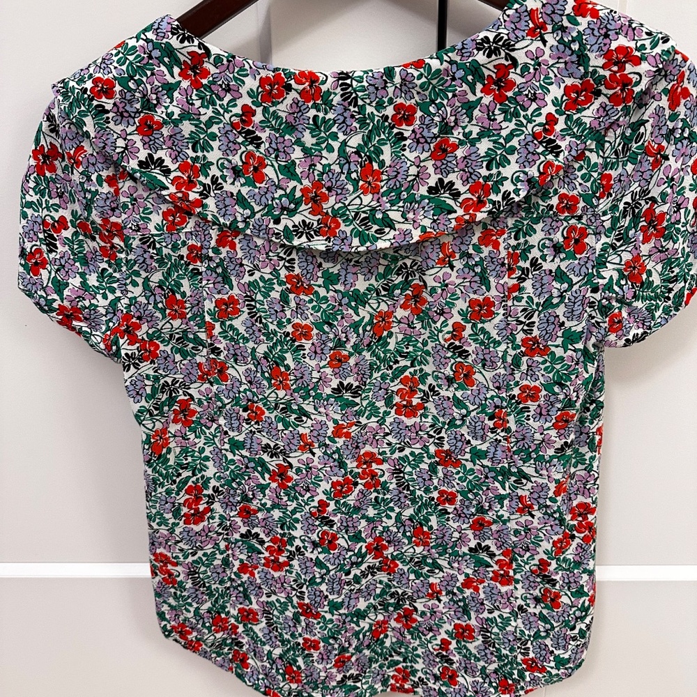 Maeve Floral button-up short sleeve shirt size 4 - Picture 3 of 5
